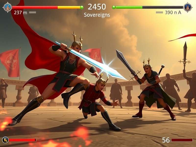 Regal Sovereigns gameplay screenshot showing epic battle